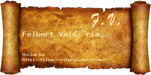 Felbert Valéria névjegykártya